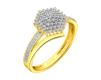 Prsten ze žlutého zlata s diamanty  0,25 ct - ryzost 585