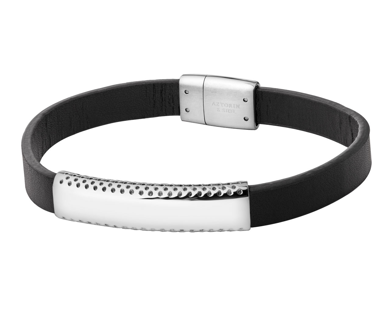 Stainless Steel, Leather Bracelet 