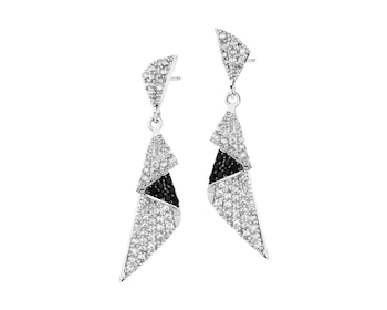 Rhodium Plated Silver Earrings with Cubic Zirconia></noscript>
                    </a>
                </div>
                <div class=