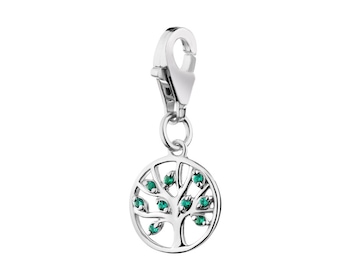 Rhodium Plated Silver Pendant with Crystal></noscript>
                    </a>
                </div>
                <div class=