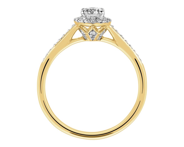 Yellow gold brilliant cut diamond ring - 0,48 ct - fineness 18 K