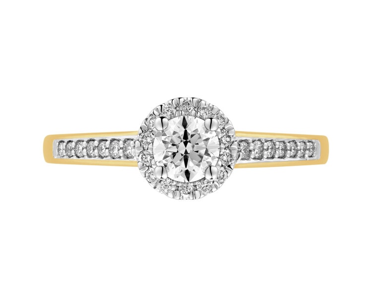 Yellow gold brilliant cut diamond ring - 0,48 ct - fineness 18 K