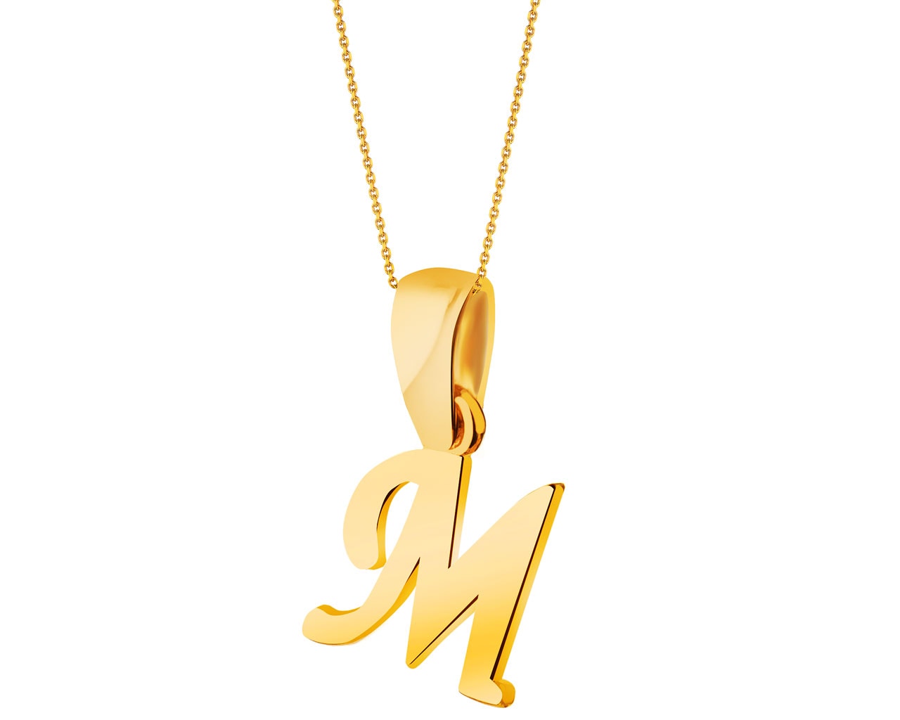 Złota zawieszka - litera M