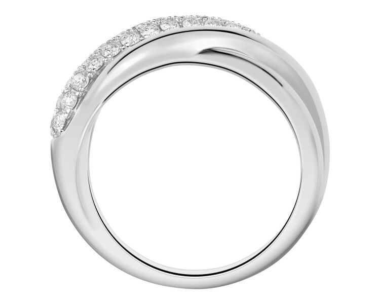 White gold brilliant cut diamond ring - 0,61 ct - fineness 14 K