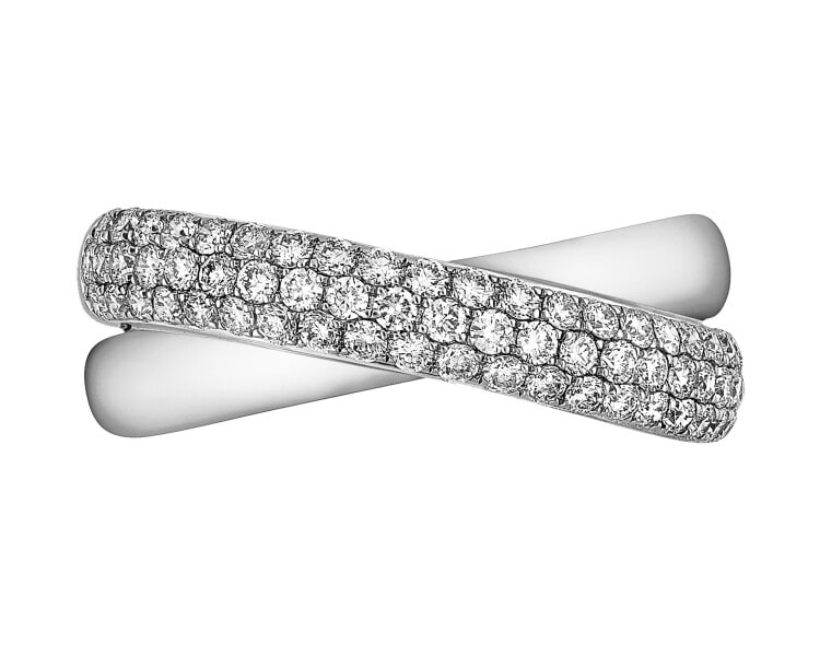 White gold brilliant cut diamond ring - 0,72 ct - fineness 14 K