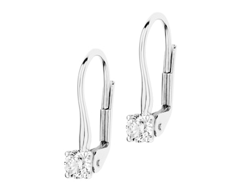 Kolczyki z białego złota z brylantami - 0,33 ct - próba 585