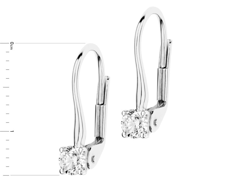 585 Rhodium-Plated White Gold Earrings with Diamonds - 0,33 ct - fineness 14 K