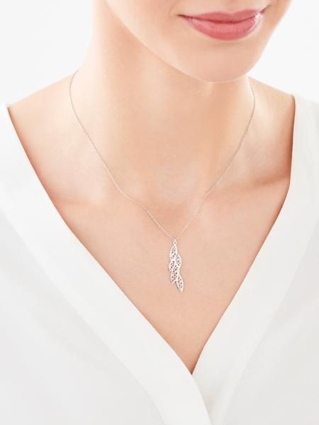 Silver necklace - leaves