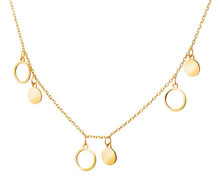 Gold plated silver necklace - circles
