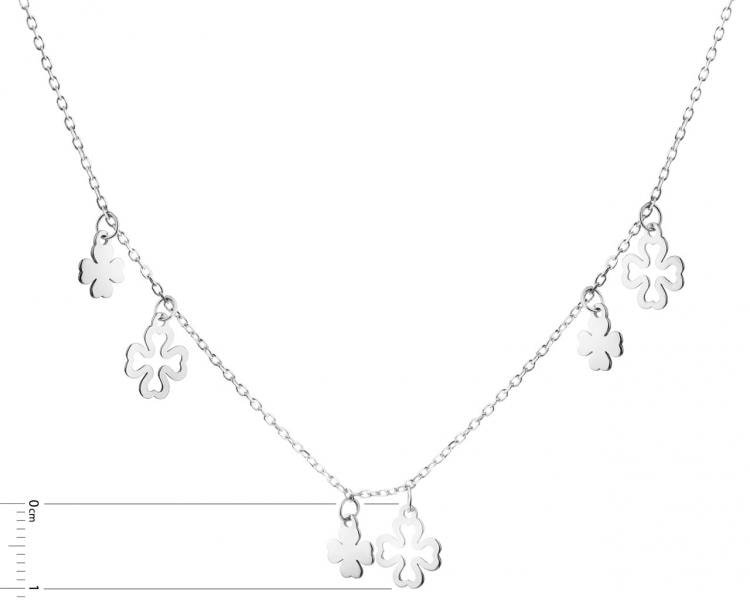 Silver necklace - clover