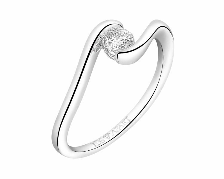 White gold brilliant cut diamond ring 0,23 ct - fineness 18 K