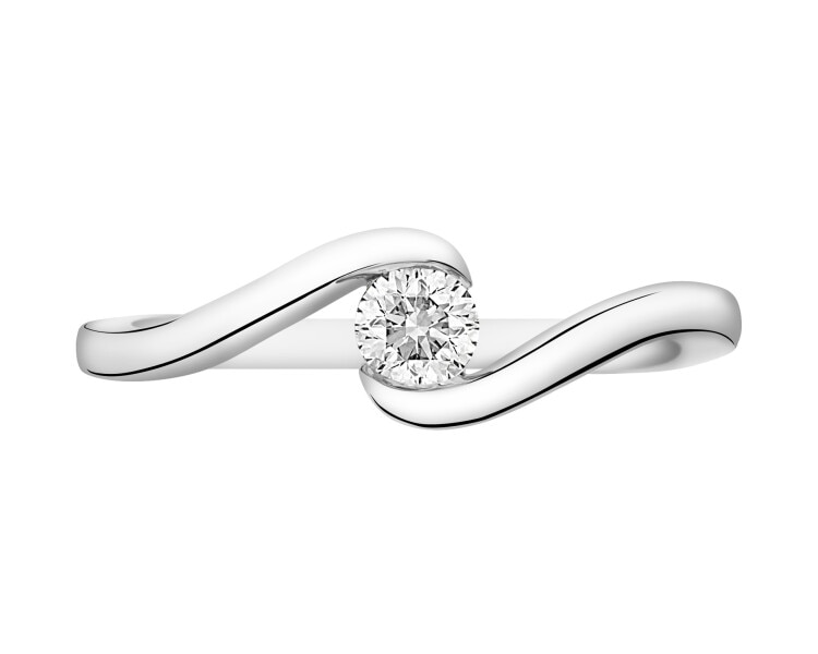 Prsten z bílého zlata s briliantem - 0,23 ct - ryzost 750