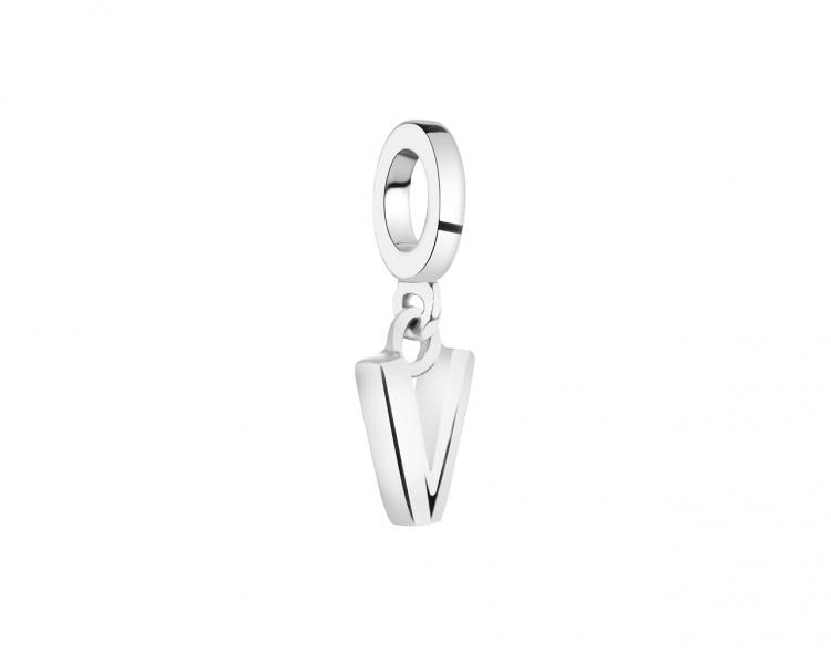 Silver pendant Beads - letter V