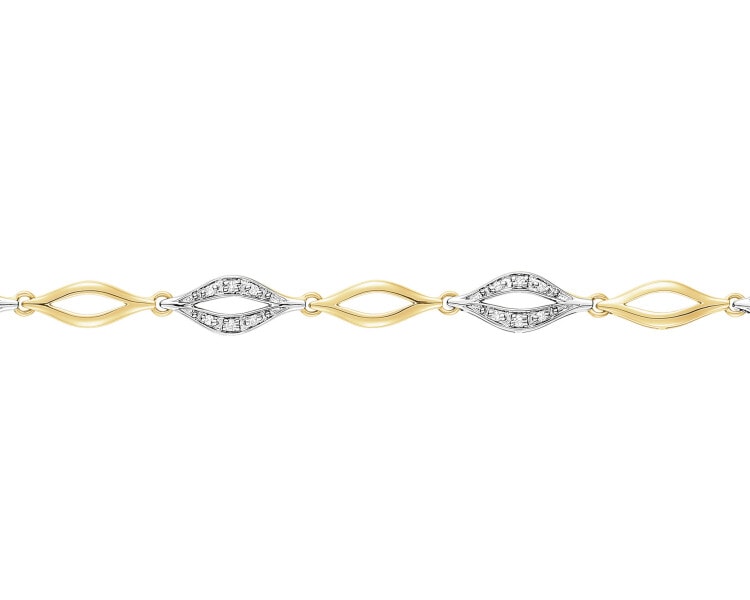 14ct Yellow Gold Bracelet with Diamonds - 0,14 ct - fineness 14 K