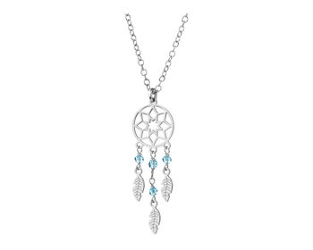 Rhodium Plated Silver Necklace with Glass></noscript>
                    </a>
                </div>
                <div class=