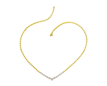 Yellow gold brilliant cut diamond necklace 0,87 ct - fineness 14 K
