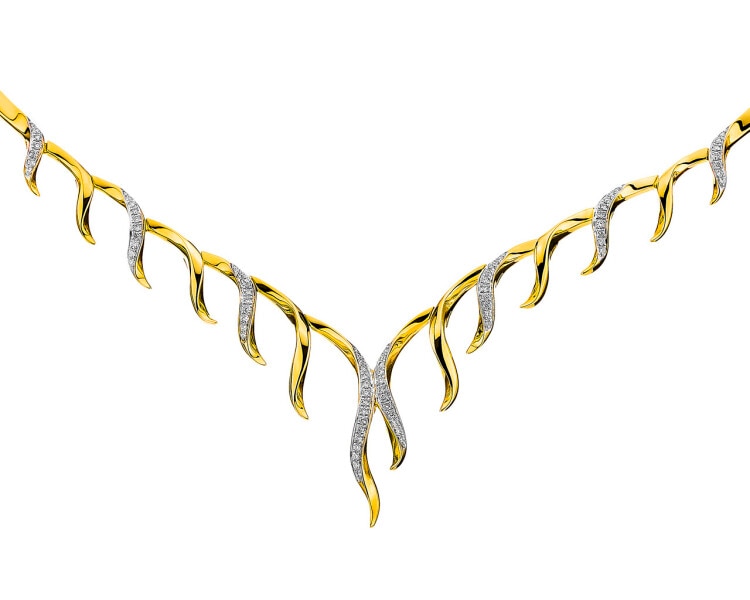 Zlatý náhrdelník s brilianty 0,27 ct - ryzost 585