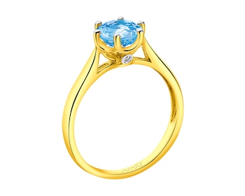 9 K Rhodium-Plated Yellow Gold Ring with Diamonds></noscript>
                    </a>
                </div>
                <div class=
