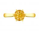 Pierścionek z żółtego złota z diamentami i cytrynem 0,008 ct - próba 375