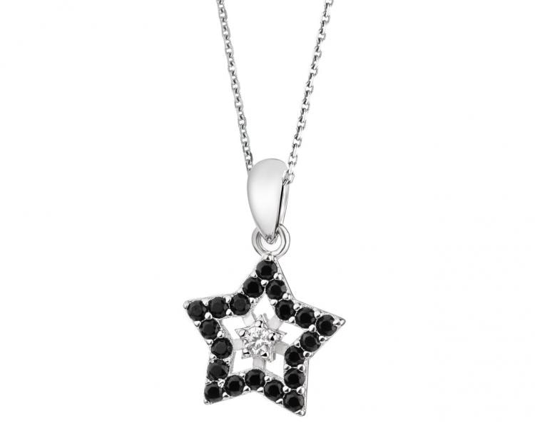 Silver pendant with cubic zirconia - stars