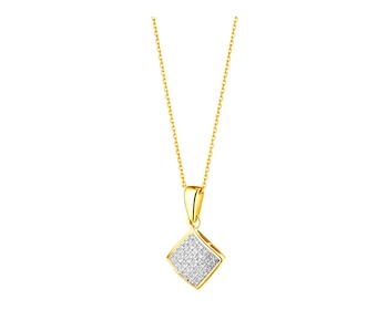 Yellow gold pendant with diamonds 0,10 ct - fineness 14 K