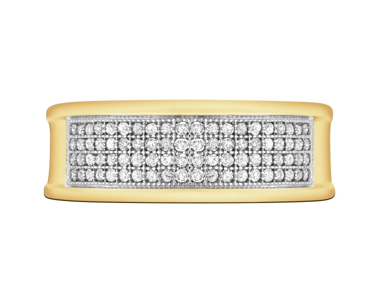 Prsten ze žlutého zlata s diamanty - 0,25 ct - ryzost 585