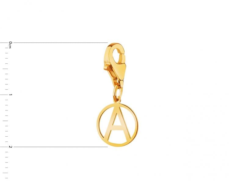 Yellow gold pendant Charms - letter A