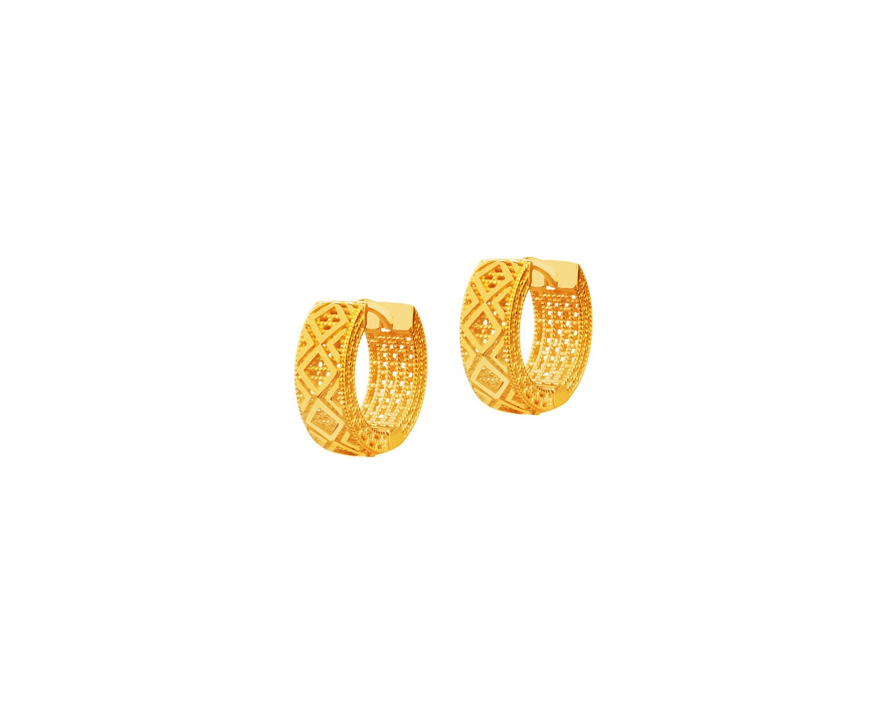 Złote kolczyki -  koła, 12 mm