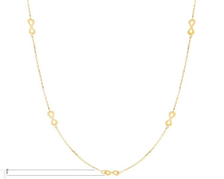 Yellow gold necklace with cubic zirconia - infinity