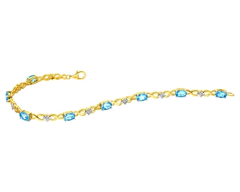 14 K Rhodium-Plated Yellow Gold Bracelet with Diamonds 0,04 ct - fineness 14 K></noscript>
                    </a>
                </div>
                <div class=