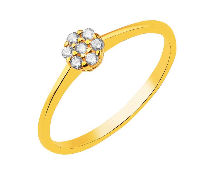 18 K Yellow Gold Ring with Cubic Zirconia