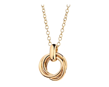 Pozlacený stříbrný náhrdelník - kroužek