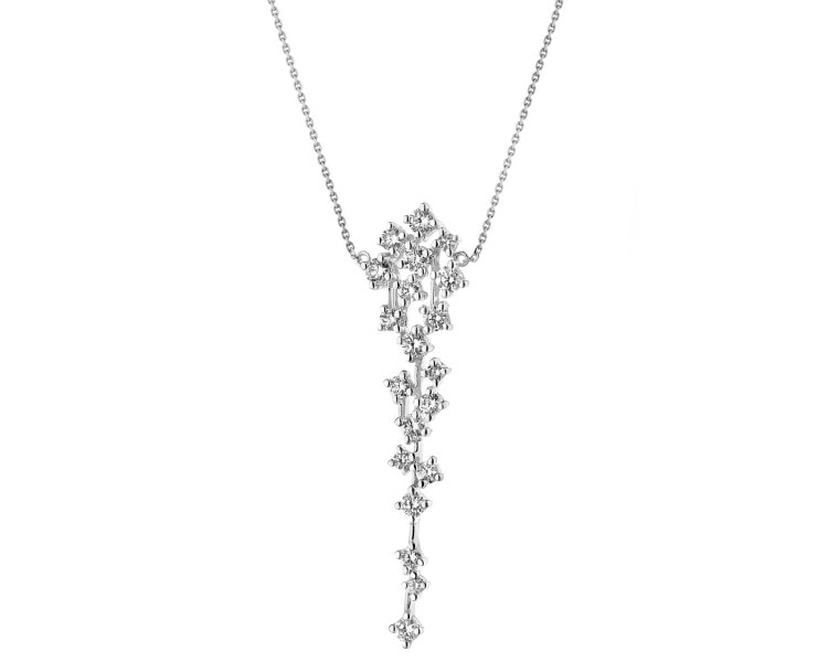 Náhrdelník z bílého zlata s brilianty - 0,75 ct - ryzost 585