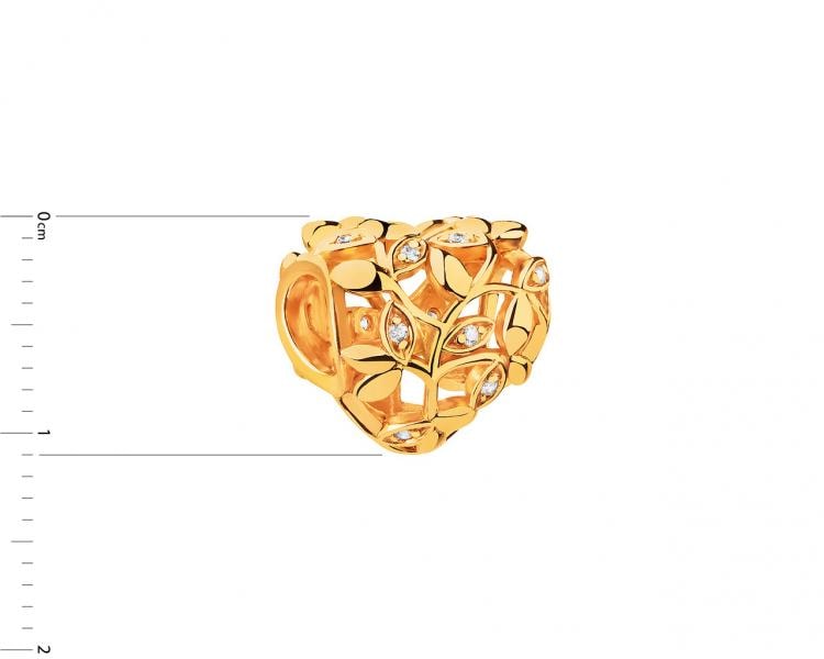 Gold-Plated Silver Pendant with Cubic Zirconia