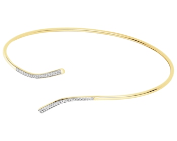 14 K Rhodium-Plated Yellow Gold Bracelet with Diamonds - 0,09 ct - fineness 14 K