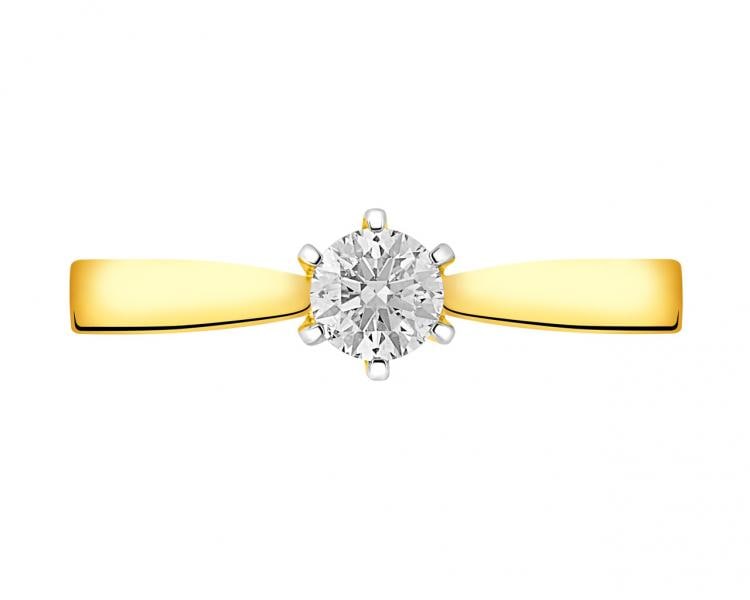 Zlatý prsten s briliantem 0,40 ct - ryzost 750