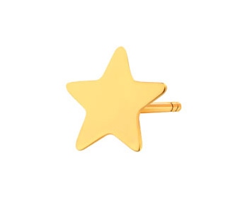 Pojedynczy złoty kolczyk - gwiazda