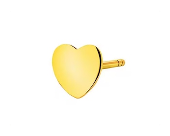 Pojedynczy złoty kolczyk – serce