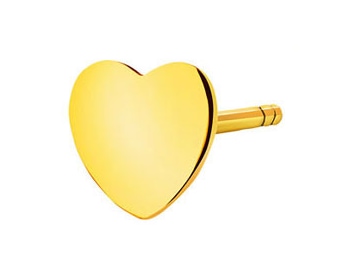 Złoty kolczyk – serce