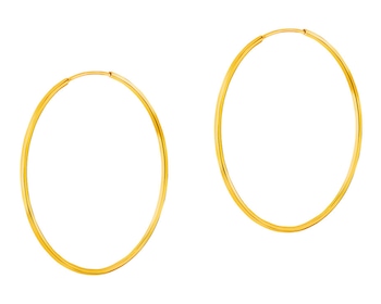 Złote kolczyki szarnir - koła, 22 mm
