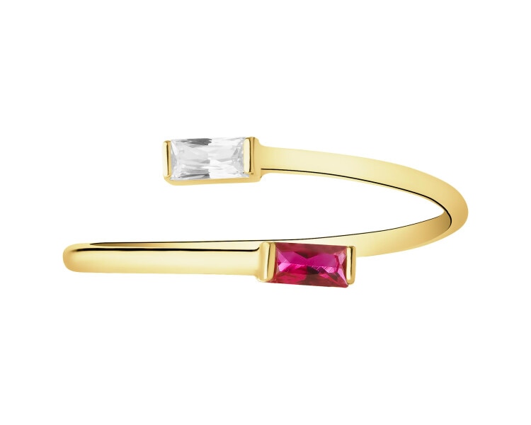 8 K Yellow Gold Ring with Synthetic Ruby