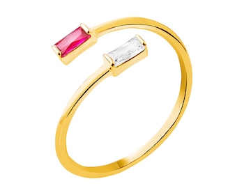 Złoty pierścionek z rubinem syntetycznym i cyrkonią></noscript>
                    </a>
                </div>
                <div class=