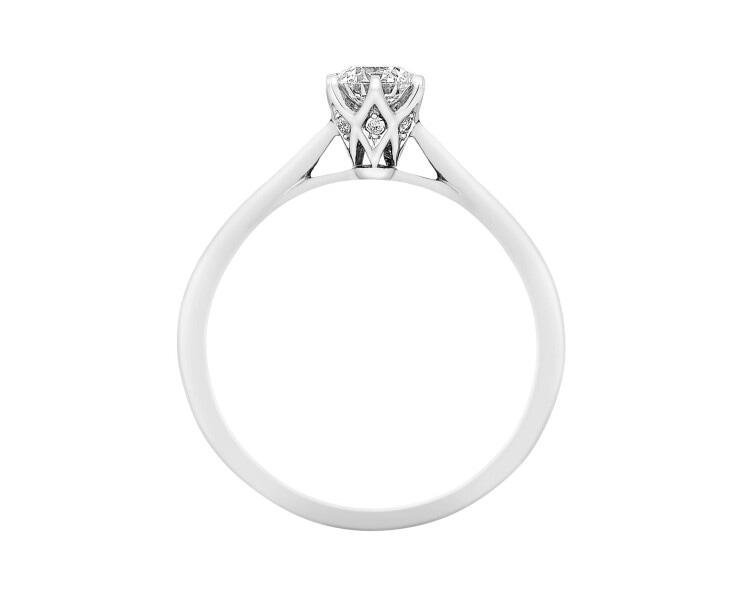 750 Rhodium-Plated White Gold Ring with Diamonds - 0,32 ct - fineness 18 K