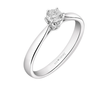 750 Rhodium-Plated White Gold Ring with Diamonds 0,32 ct - fineness 18 K