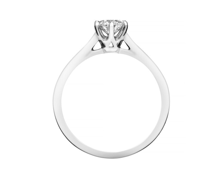 750 Rhodium-Plated White Gold Ring with Diamond - 0,50 ct - fineness 18 K