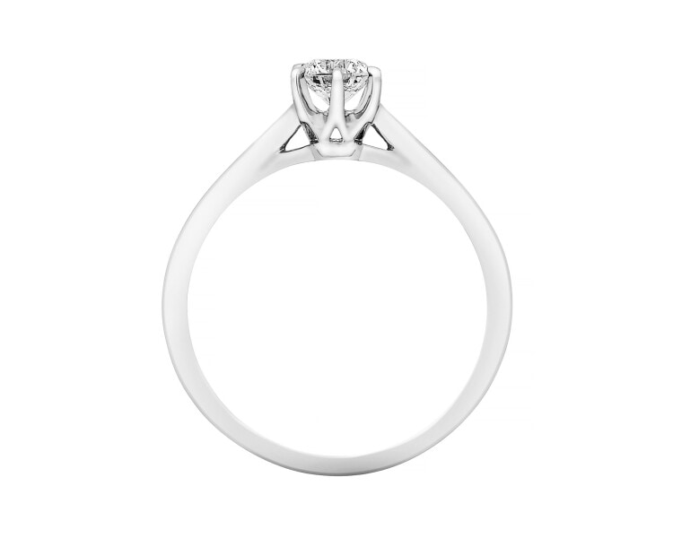 Pierścionek z białego złota z brylantem - 0,30 ct - próba 750