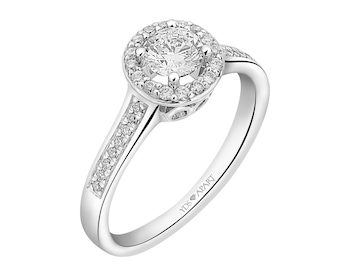 750 Rhodium-Plated White Gold Ring with Diamonds 0,58 ct - fineness 18 K