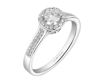 750 Rhodium-Plated White Gold Ring with Diamonds 0,46 ct - fineness 18 K