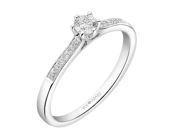 750 Rhodium-Plated White Gold Ring with Diamonds 0,52 ct - fineness 18 K