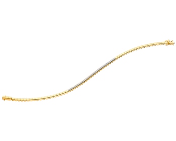 14 K Rhodium-Plated Yellow Gold Bracelet with Diamonds 0,41 ct - fineness 14 K